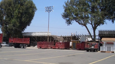 Commencing Demolition of Sagging Grandstands Photo